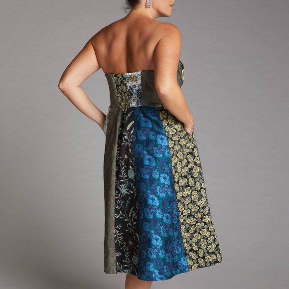 HTF Anthropologie Floral Sweetheart Midi Dress - Picture 2 of 7